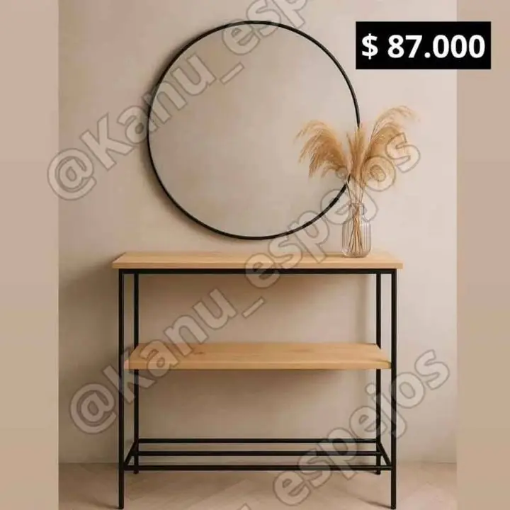Mesa Hierro + Espejo Circular