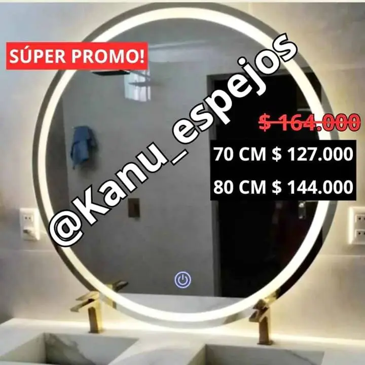 Espejo Circular Led Sistema Touch
