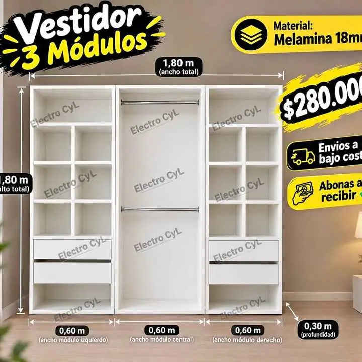 Vestidor 3 Módulos