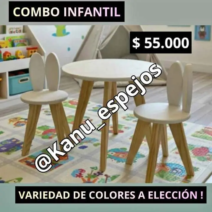 Combo infantil Mesa + sillitas