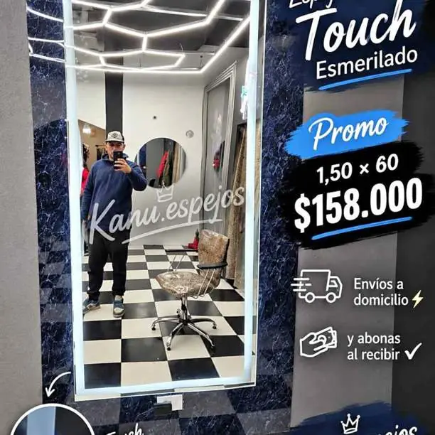 Espejo Rectangular Touch Esmerilado