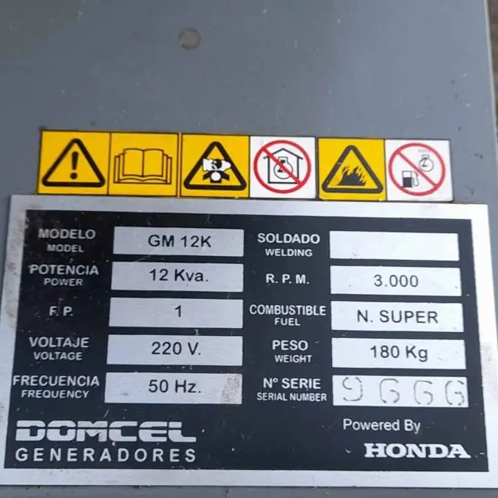 Grupo electrógeno 12 kva Honda japonés monofasico