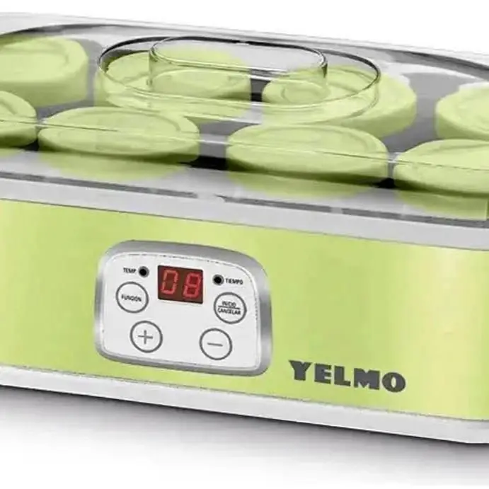 Yogurtera yelmo fabrica 1,4 litros 8 jarros de color verde