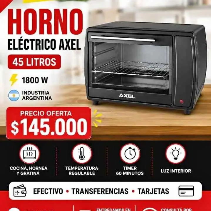 Horno Eléctrico AXEL 45 LTS WhatsApp