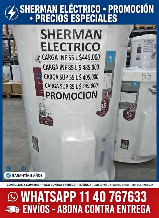 Termotanques Sherman Eléctricos # 5 Años de Garantía
