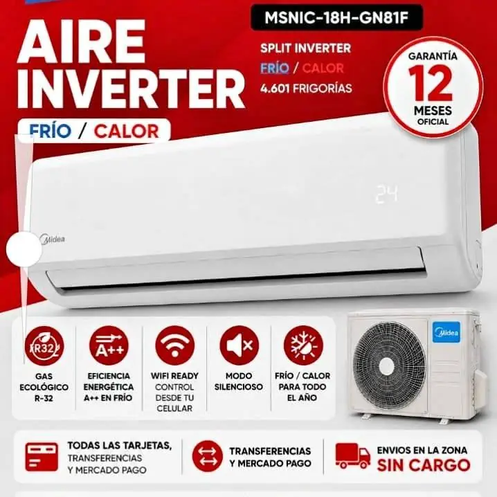 Aire Split MIDEA Inverter 5400 w WhatsApp