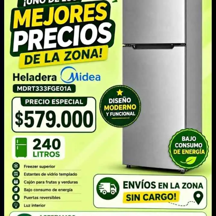Heladera # MIDEA # 240 Lts # bajo consumo de energía !