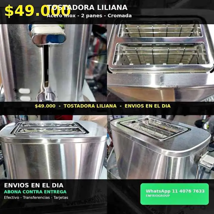 Tostadora Liliana # acero # 2 panes #