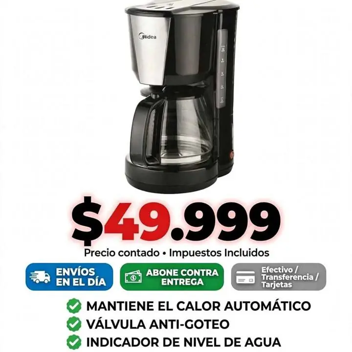 Cafetera # MIDEA # 1 Año de Garantía
