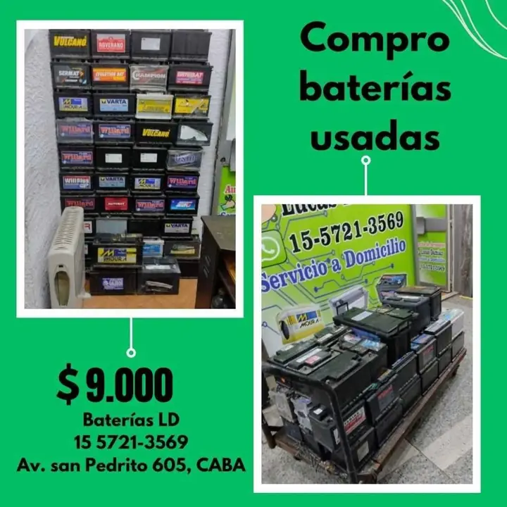 Baterías usadas compramos $9000 de 90 a 110 $16000 de 180 $24000 Lucas flores capital fed