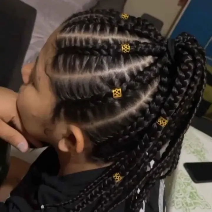 Trenzas cocidas con kanekalon