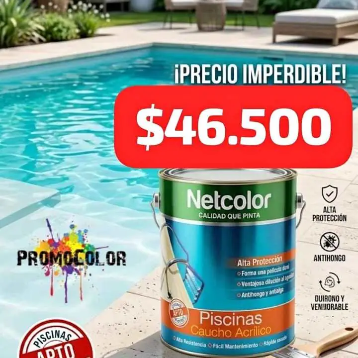 Pintura para piscina de 4 litros con caucho