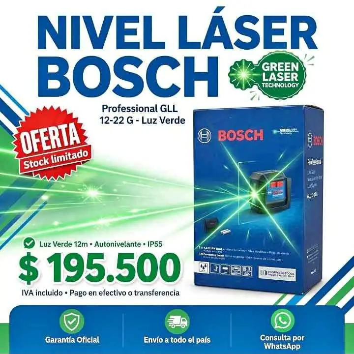 Nivel láser bochs con luz verde