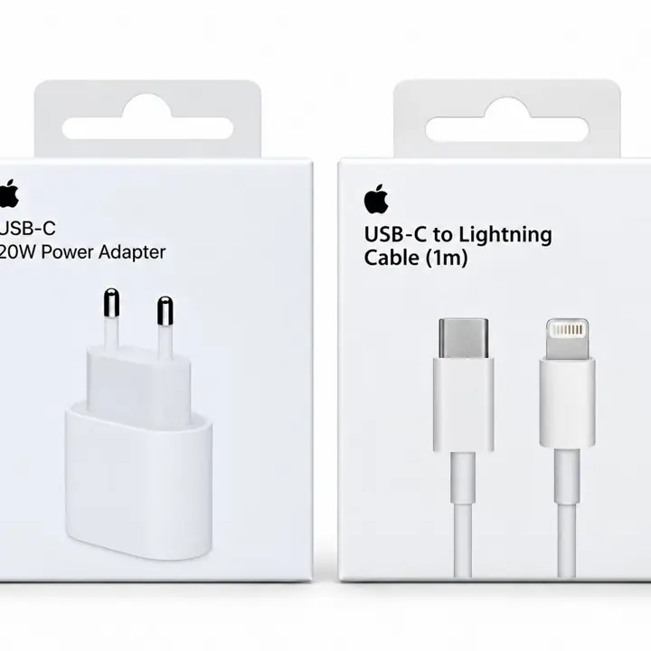 Cargador USB-C 20W + Cable USB-C a Lightning 1m para iPhone