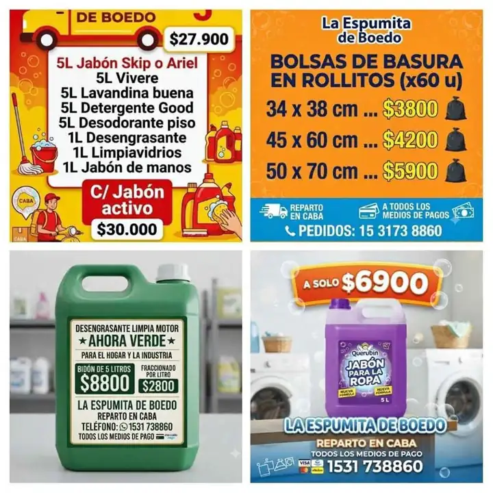 Jabón de ropa querubín bidón buenísimo con limpieza y fragancia reparto en CABA