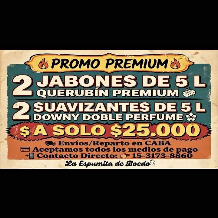 2 JABONES premium 2 SUAVIZANTEs premium