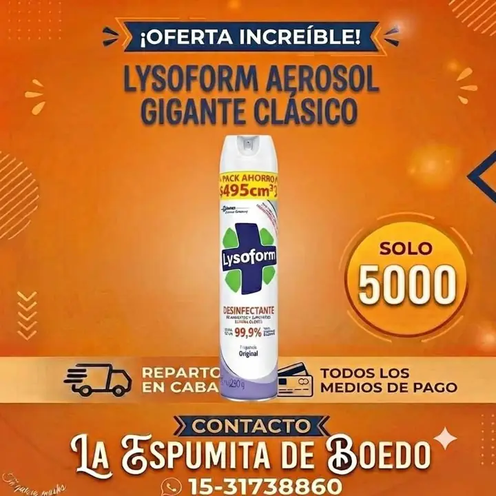 Lysoform en aerosol clásico gigante reparto en caba