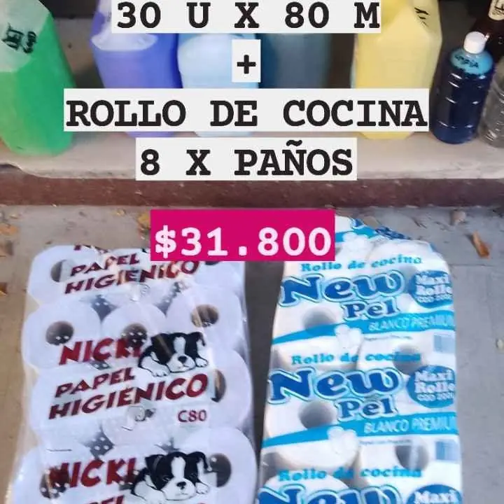 COMBO rollo de cocina bolsón de higiénico entrega en puerta