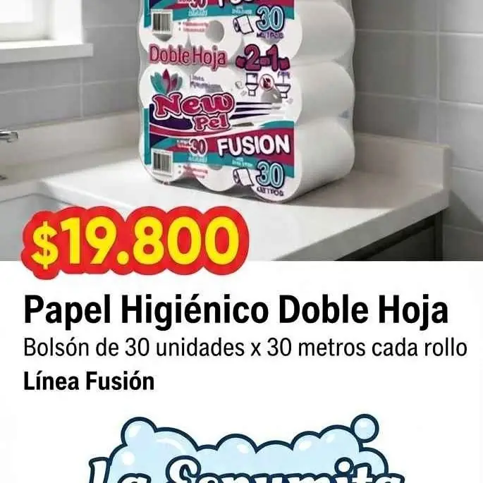 Bolsón higiénico doble hoja new pell 30 unidades por 30 m reparto en caba