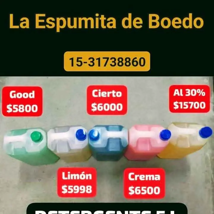 Detergente limón bidón 5 litros reparto en caba
