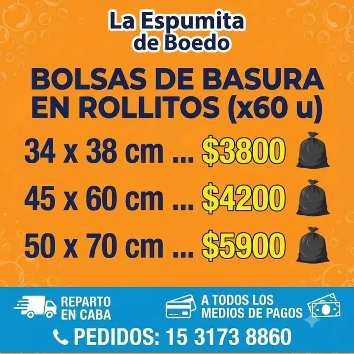 Bolsa de residuo en rollo por 60 unidades a solo 4200 reparto un caba