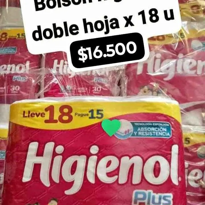 Higiénico doble hoja Bolsón 18 unidades reparto un caba