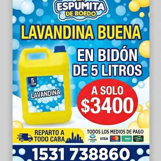 Lavandina buena bidón de 5 litros reparto un caba