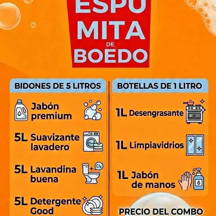 Combo jabón para ropa premium entrega en caba y espumita de boedo