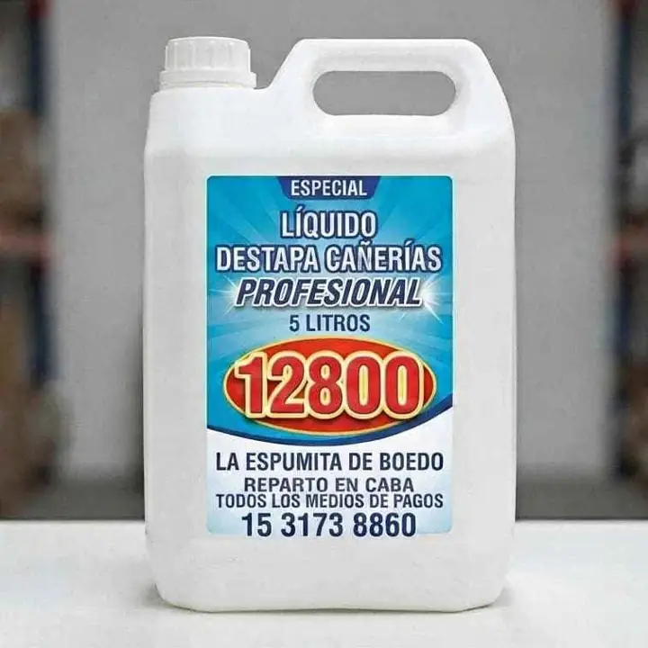 Destapa cañería bidón de 5 litros reparto en caba