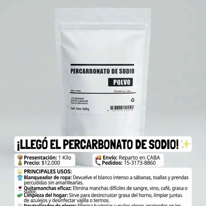 Percarbonato de sodio kilo blanqueador