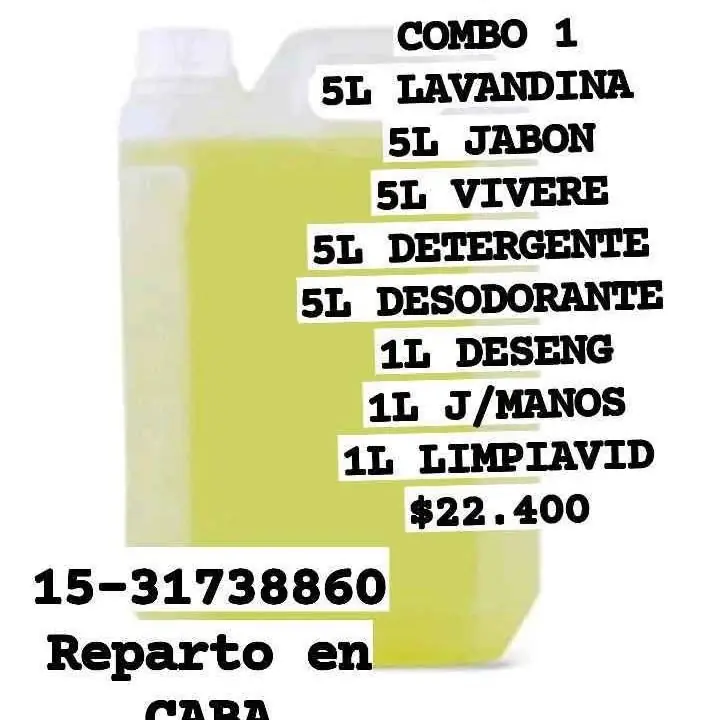 Lote limpieza hogar 28 litros reparto en CABA