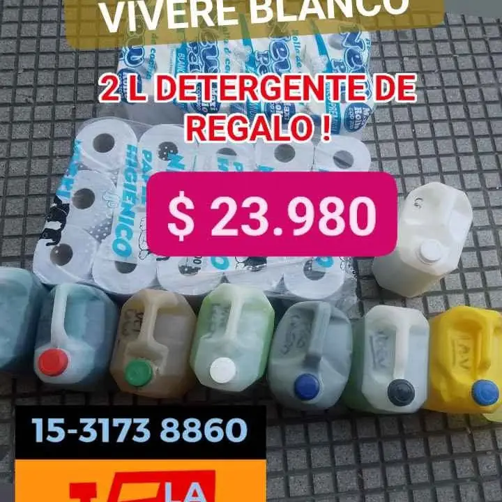 Jabón ropa 10 L vivere blanco L Pro 10 L entrega en CABA la Espumita de Boedo