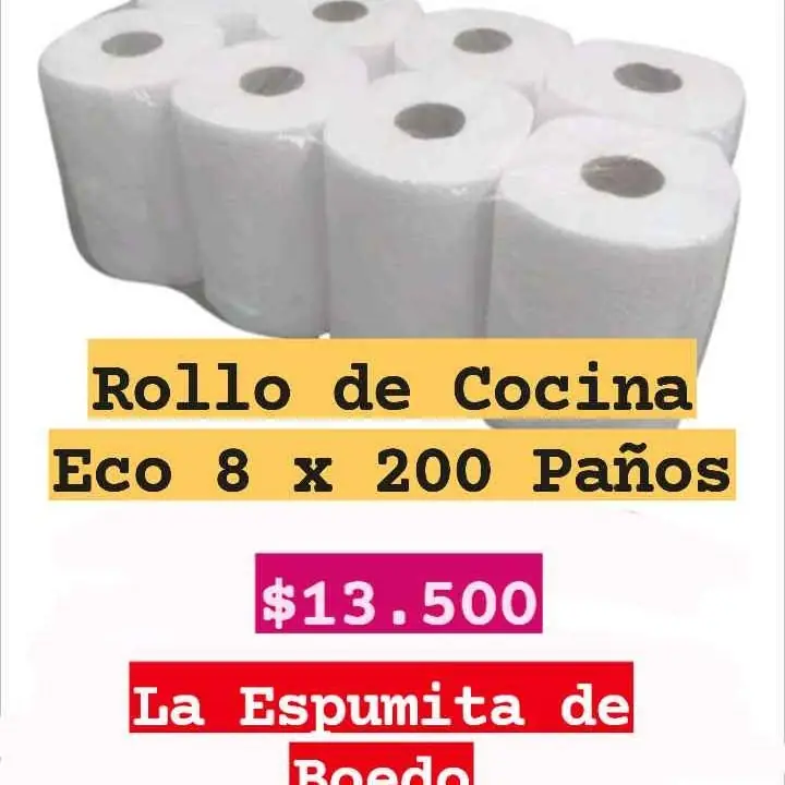 Rollo de cocina eco 8 x 200 paños reparto en CABA la Espumita