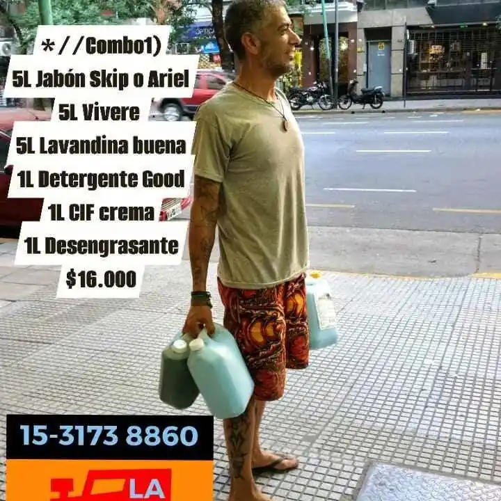 Combo 1 jabón suavizante lavandina desengrasante detergente CIF crema