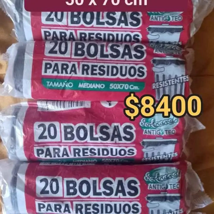 Bolsas en rollito 50 x 70 cm 120 unidades reparto en n CABA