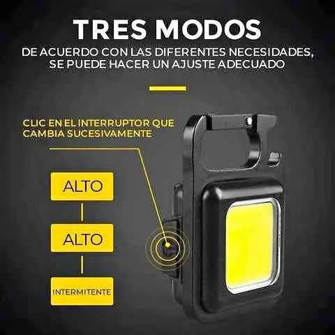 Imperdible mini linterna USB recargables para multiples usos