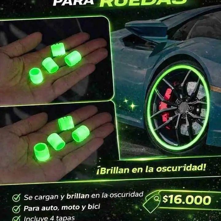 Tapa válvulas fluorescente verdes solares set X2 y X4