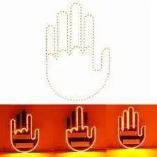 Llego la mano LED gestos humor vial
