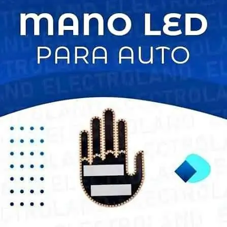 Imperdible mano LED gestos conexión USB y pilas