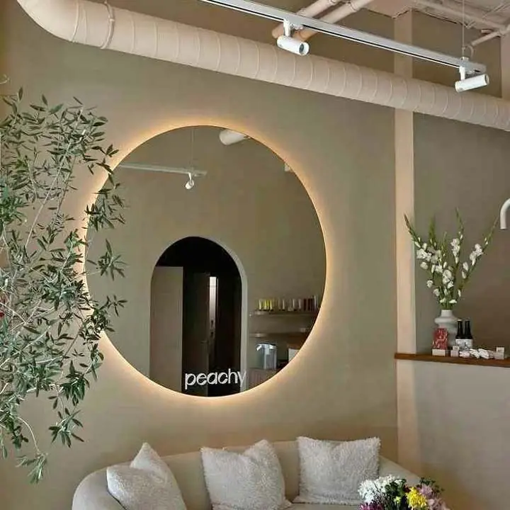 Espejo Circular Luz Led Touch Listo para Colgar No Distorsiona la Imagen
