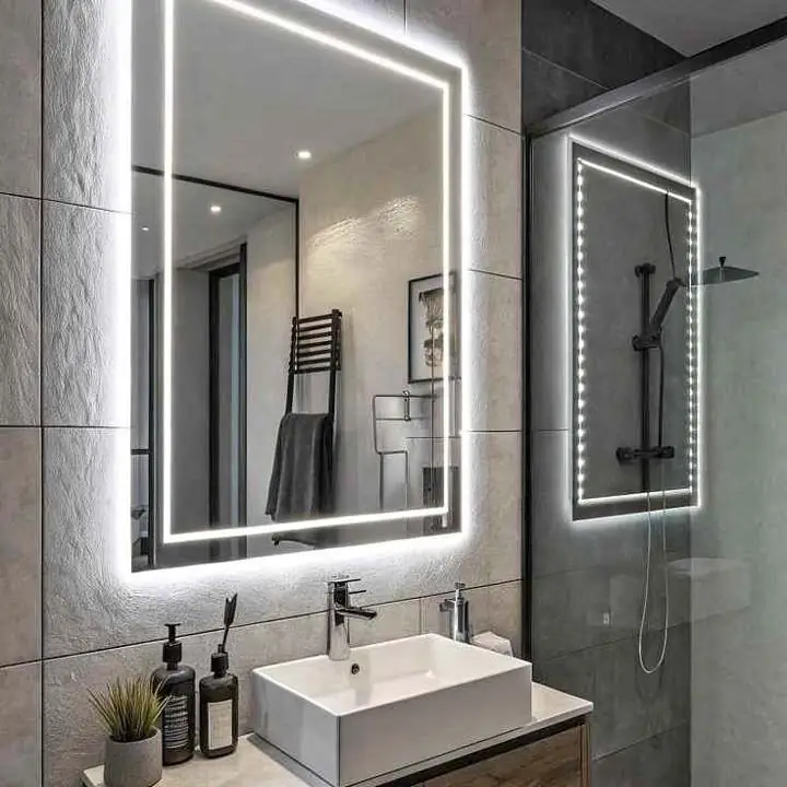 Espejo Moderno para Baño O Maquillador Luz Led Touch Esmerilado Listo para Colgar
