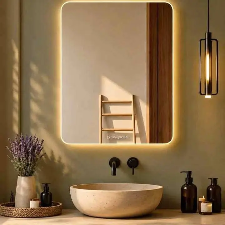 Espejo Cuadrado Luz Led Touch