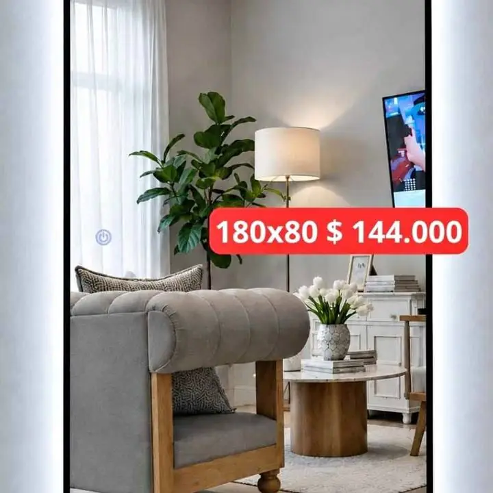 Espejo Vestidor Rectangular Luz Led Touch 180x80 Ofertaaaa