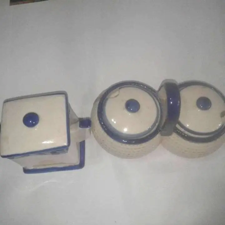 Juego+yerbera+azucarera+Porta+saquitos+ceramica+