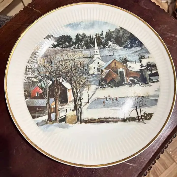 Plato de porcelana estilo navideño holandes