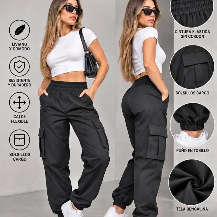 Jogger cargo negro