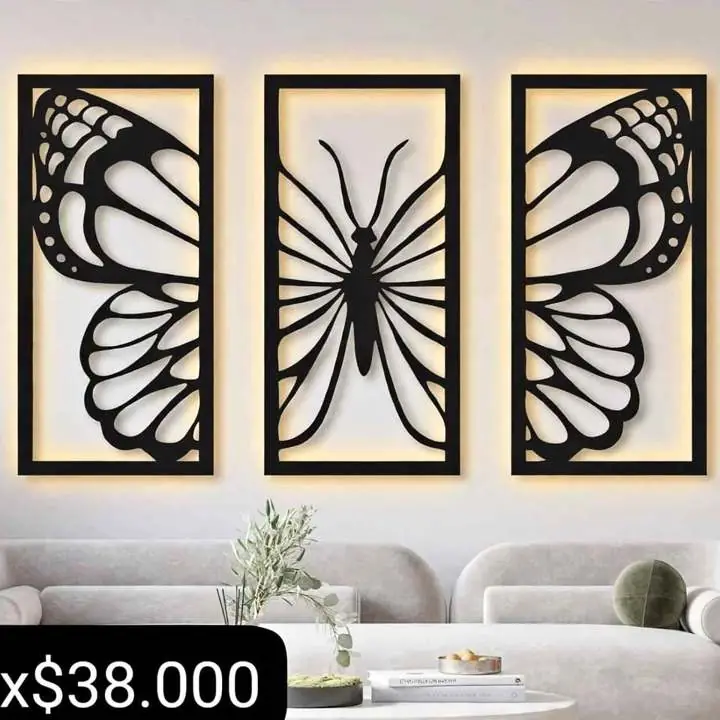 Cuadros Decorativos fibrofácil con Luz LED incluída
