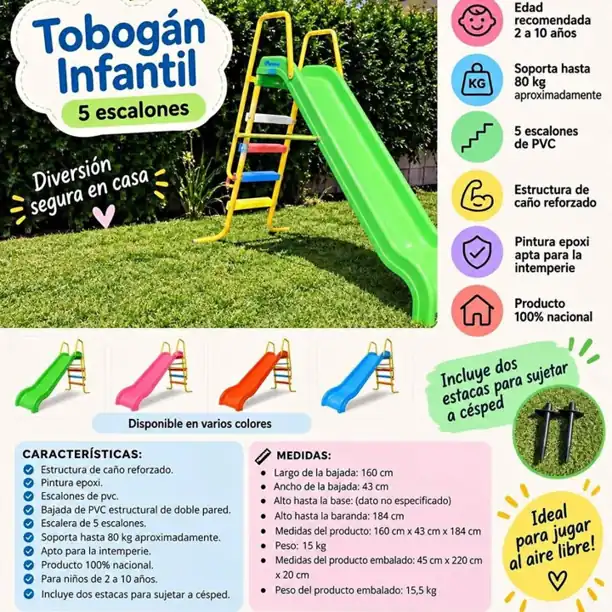 Tobogán infantil 5 escalones