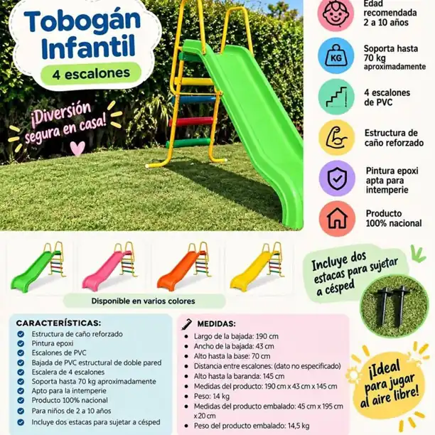 Tobogán infantil 4 escalones