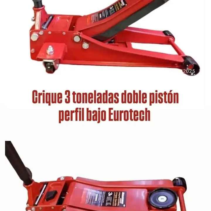Crique 3 toneladas chato doble pistón Eurotech